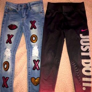 Girls Betsey J/ Nike Pants Bundle SZ 4